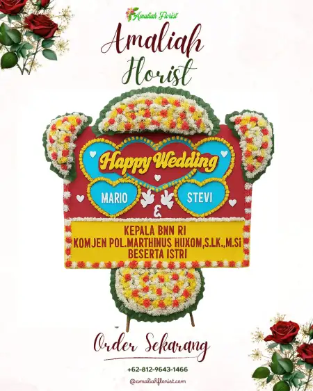 Papan Bunga Pernikahan Raci